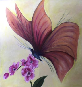 Papillon aux orchidées
